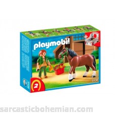 PLAYMOBIL Shire Horse with Groomer and Stable B004H3AKFG